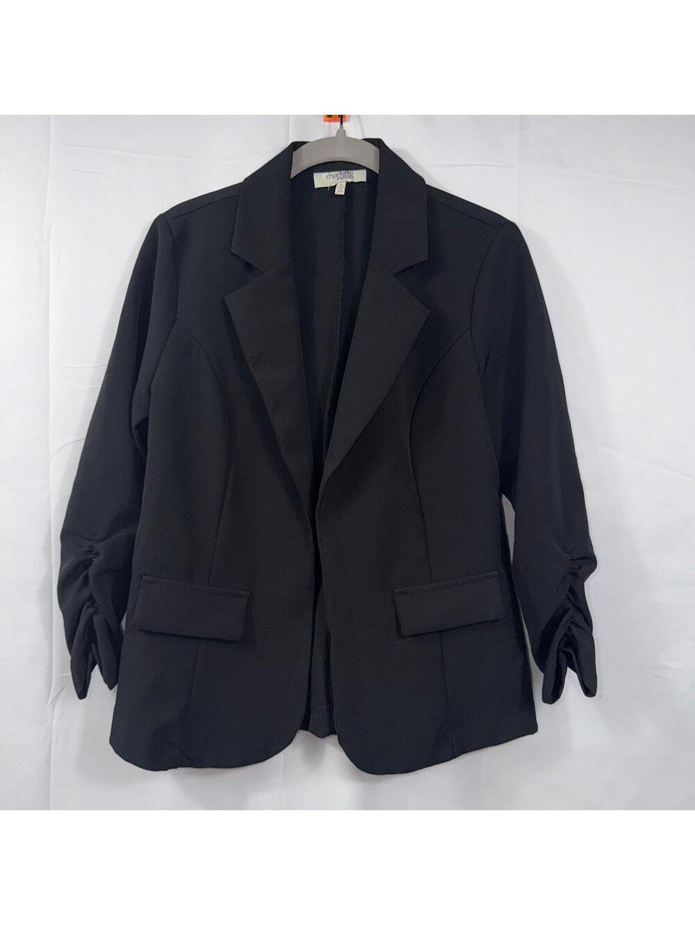 Charlotte Russe Black Open Front Blazer Jacket Size Medium